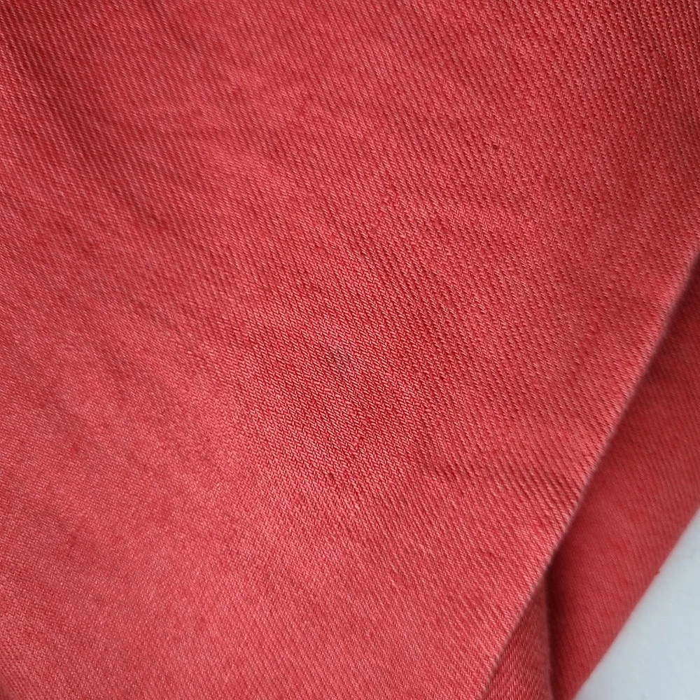 Sonia Rykiel Paris Coral Orange Linen Straight Pencil Vintage Skirt